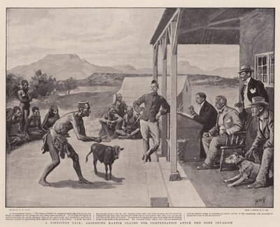 ボーア侵略後の補償のためにカフィールの主張を調整する困難なタスク 作： Henry Marriott Paget